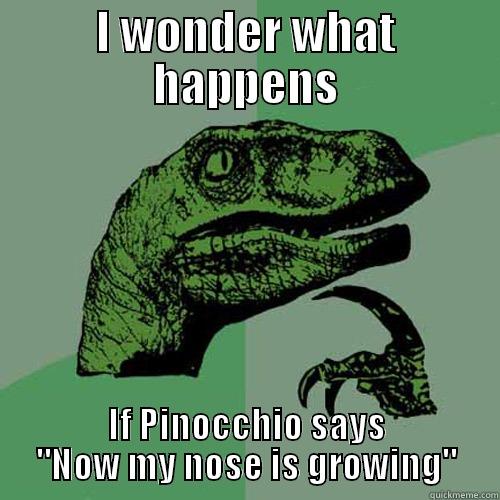 I WONDER WHAT HAPPENS IF PINOCCHIO SAYS 