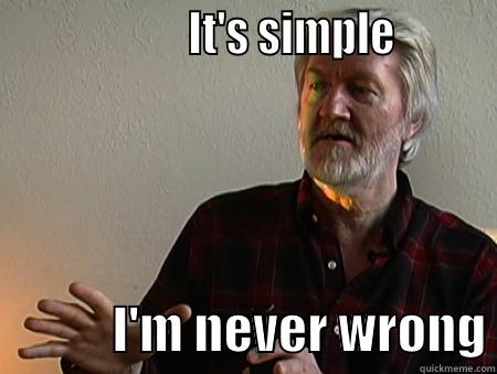                    IT'S SIMPLE                     I'M NEVER WRONG Misc