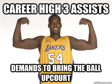 career high 3 assists demands to bring the ball upcourt  
