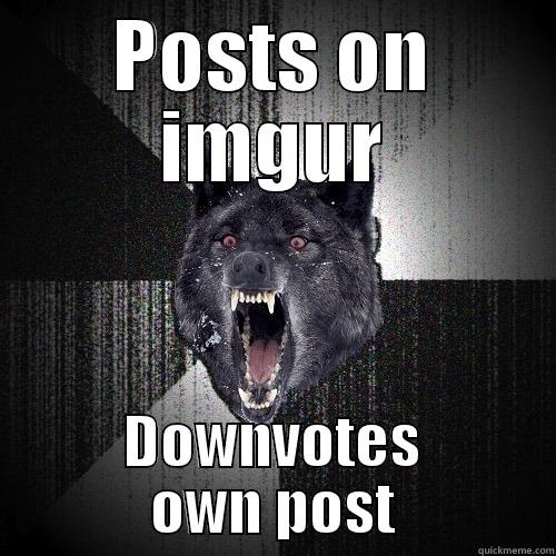 POSTS ON IMGUR DOWNVOTES OWN POST Insanity Wolf
