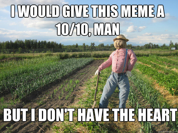 I would give this meme a 10/10, man But I don't have the heart  Scarecrow