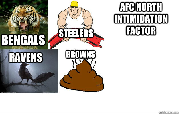 afc north intimidation factor ravens bengals steelers browns  AFC North