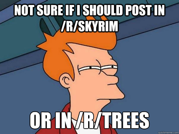 Not sure if I should post in /r/skyrim Or in /r/trees  Not sure Fry