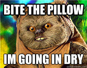 bite the pillow im going in dry
  Rape Ewok