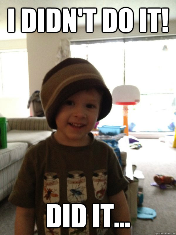 I didn't do it! Did it... - I didn't do it! Did it...  Scumbag Toddler