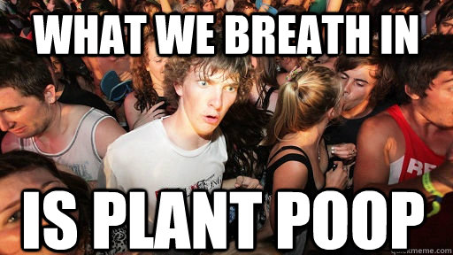 What we breath in Is plant poop  Sudden Clarity Clarence