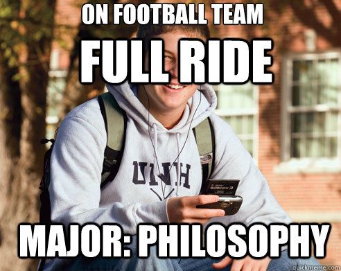 on football team full ride Major: Philosophy  College Freshman