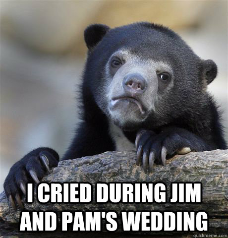  I cried during Jim and Pam's Wedding  Confession Bear