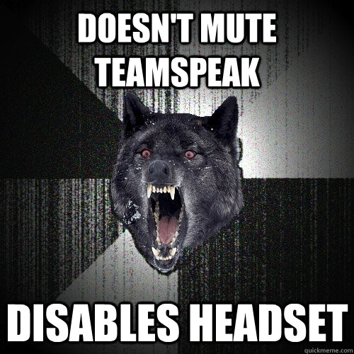 Doesn't mute teamspeak Disables headset  Insanity Wolf