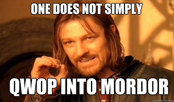 ONE Does not simply qwop into mordor  Boromir