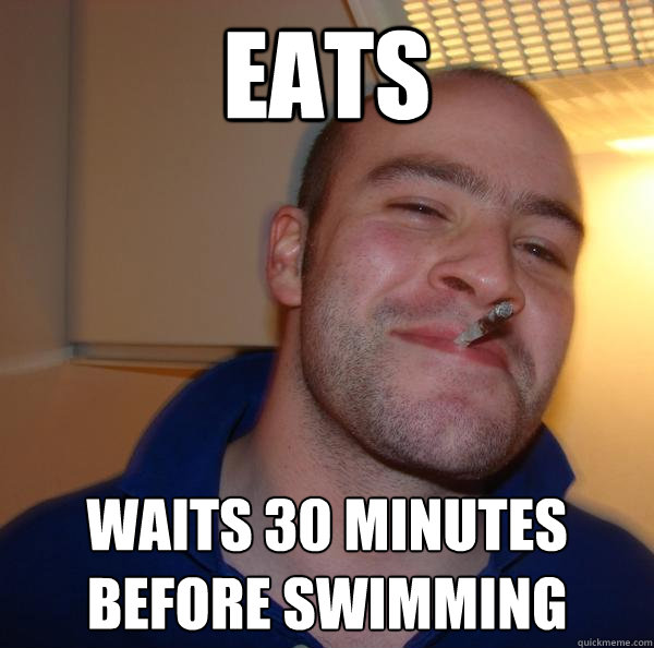 Eats Waits 30 minutes before swimming Misc quickmeme