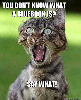 Say what! You don't know what a bluebook is?  