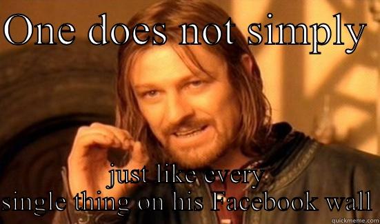 Impossible task  - ONE DOES NOT SIMPLY  JUST LIKE EVERY SINGLE THING ON HIS FACEBOOK WALL Boromir