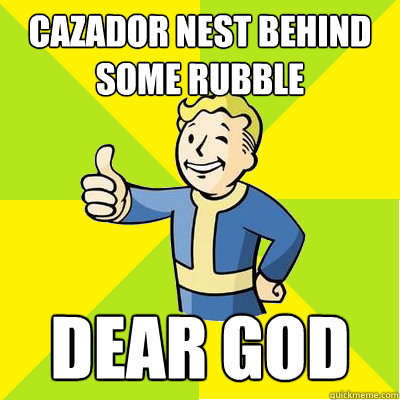 Cazador nest behind some rubble Dear god  Fallout new vegas