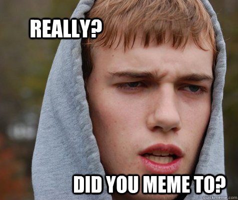Really? DID YOU MEME TO? - Really? DID YOU MEME TO?  Yes. Yes I did meme to.