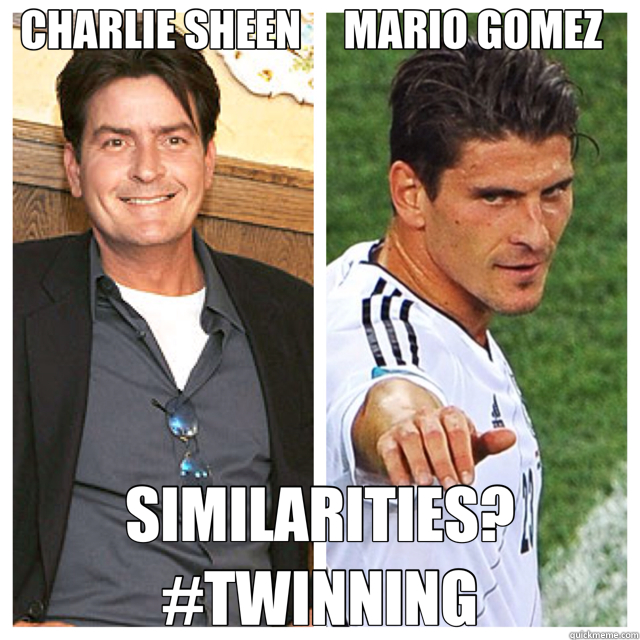 CHARLIE SHEEN     MARIO GOMEZ   SIMILARITIES? #TWINNING  