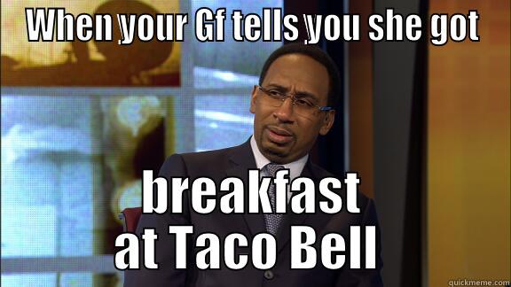 Break up - WHEN YOUR GF TELLS YOU SHE GOT BREAKFAST AT TACO BELL  Misc