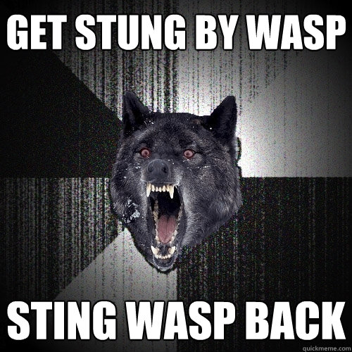 Get Stung By Wasp Sting Wasp Back  Insanity Wolf