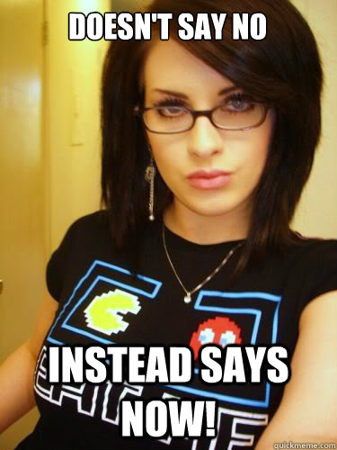 Doesn't say no Instead says now!  Cool Chick Carol