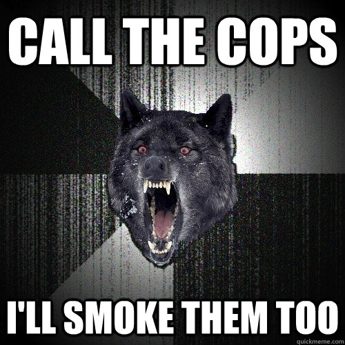 call the cops I'll smoke them too  Insanity Wolf