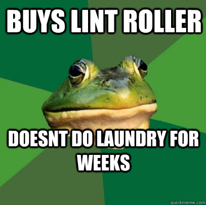 Buys lint roller doesnt do laundry for weeks  Foul Bachelor Frog
