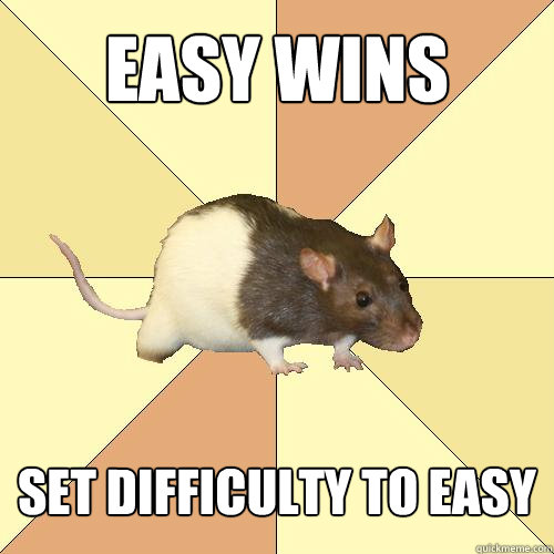 Easy wins set difficulty to easy  Redundant Rat