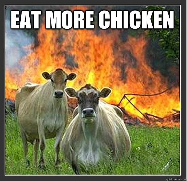 Eat more chicken    Evil cows