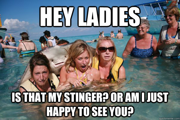 hey ladies is that my stinger? or am i just happy to see you? - hey ladies is that my stinger? or am i just happy to see you?  Pervert Stingray