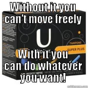 WITHOUT IT YOU CAN'T MOVE FREELY WITH IT YOU CAN DO WHATEVER YOU WANT! First World Problems Cat