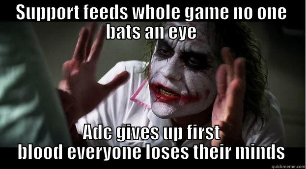 SUPPORT FEEDS WHOLE GAME NO ONE BATS AN EYE ADC GIVES UP FIRST BLOOD EVERYONE LOSES THEIR MINDS Joker Mind Loss