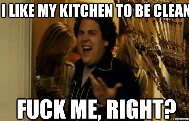 I like my kitchen to be clean FUCK ME, RIGHT?  fuck me right 2