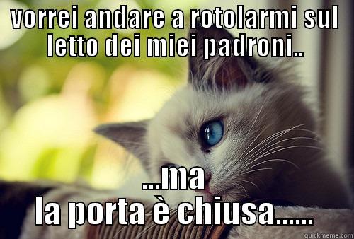 VORREI ANDARE A ROTOLARMI SUL LETTO DEI MIEI PADRONI.. ...MA LA PORTA È CHIUSA...... First World Problems Cat