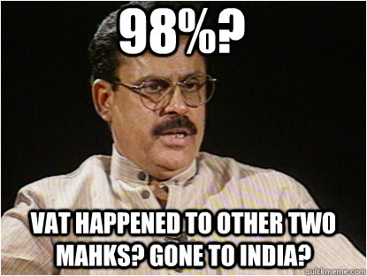 98%? Vat happened to other two mahks? Gone to India?  Typical Indian Father