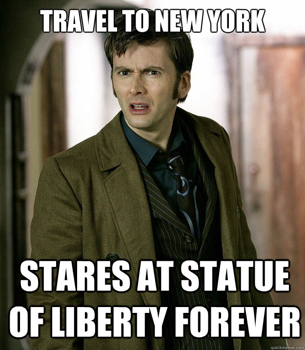 Travel to New York STARES AT STATUE OF LIBERTY FOREVER  Doctor Who