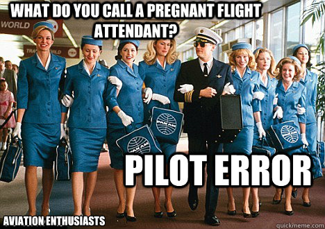 What do you call a pregnant flight attendant?  Pilot error Aviation Enthusiasts  Pilot