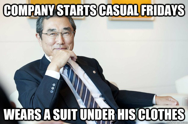 COMPANY STARTS CASUAL FRIDAYS WEARS a SUIT UNDER HIS CLOTHES - COMPANY STARTS CASUAL FRIDAYS WEARS a SUIT UNDER HIS CLOTHES  Overly Dedicated Japanese Employee