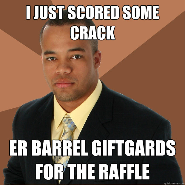 I just scored some crack er barrel giftgards for the raffle  Successful Black Man