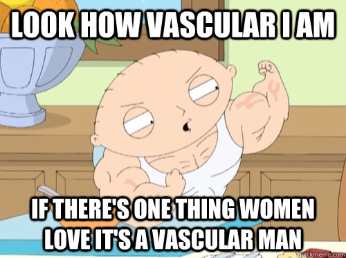 Look how vascular i am if there's one thing women love it's a vascular man - Look how vascular i am if there's one thing women love it's a vascular man  stewie vascular