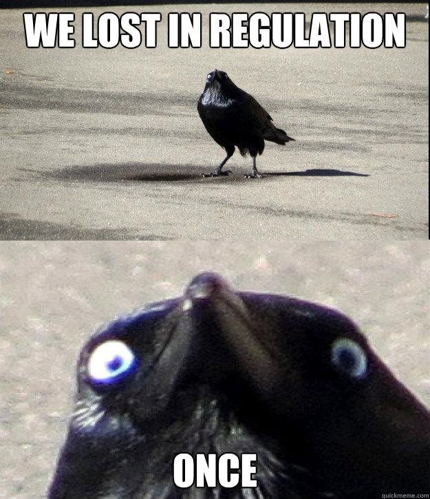 we lost in regulation ONCE  Insanity Crow