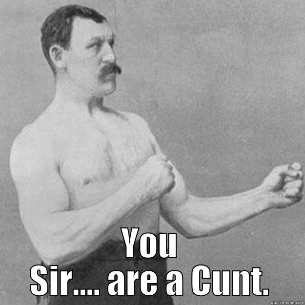  YOU SIR.... ARE A CUNT. overly manly man