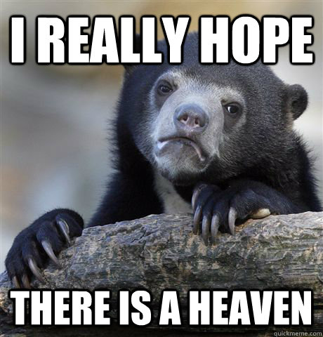 I really hope There is a heaven - I really hope There is a heaven  confessionbear