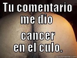 TU COMENTARIO ME DIO  CANCER EN EL CULO. Misc
