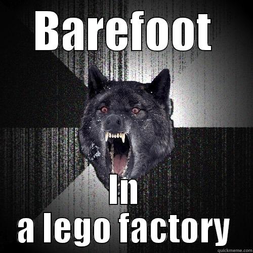 BAREFOOT IN A LEGO FACTORY Insanity Wolf