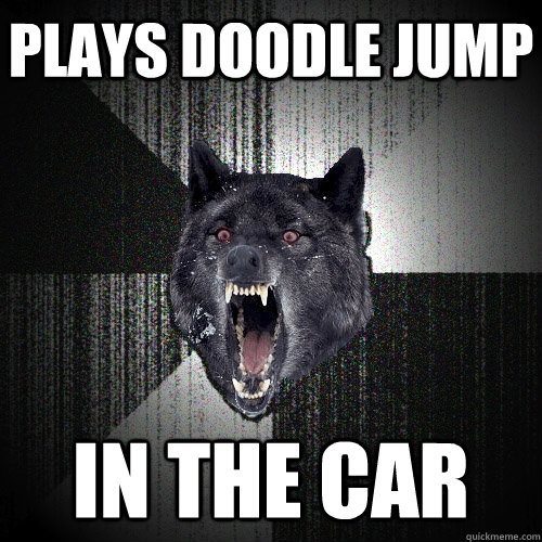 plays doodle jump in the car  Insanity Wolf