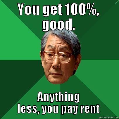 YOU GET 100%, GOOD. ANYTHING LESS, YOU PAY RENT High Expectations Asian Father