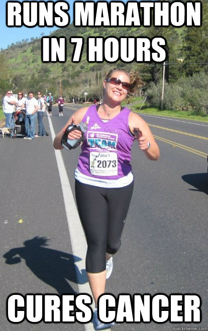 Runs Marathon in 7 Hours Cures Cancer - Runs Marathon in 7 Hours Cures Cancer  Bored White Woman