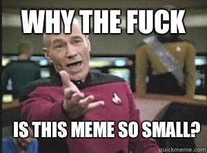 Why the fuck Is this meme so small?  Annoyed Picard