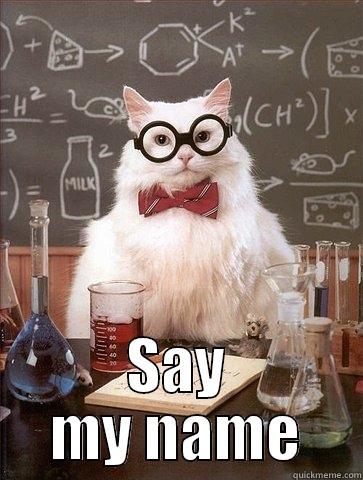  SAY MY NAME Chemistry Cat