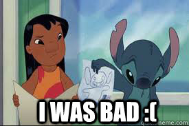I was bad :(  Stitch