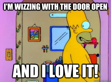 I'm wizzing with the door open and I love it!  Stay at home Homer